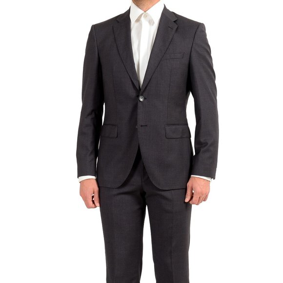 Hugo Boss Men's "Jeckson/Lenon2" Regular Fit Plaid 100% Wool Two Button Suit - Picture 1 of 13